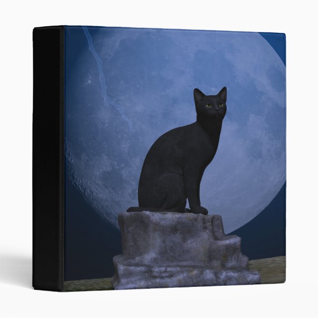 Classeur Chat Lune (Devant/Côté)