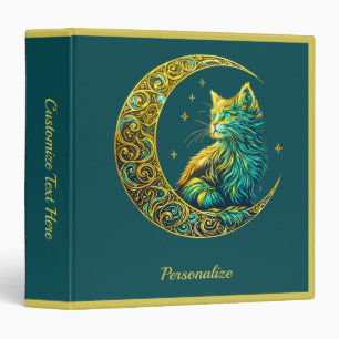 Classeur Chat Mystique sur Conception Céleste de Lune