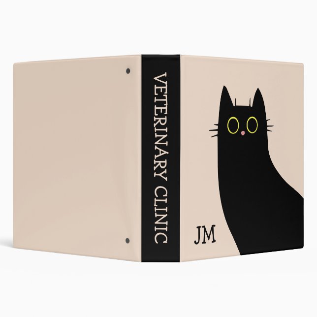 Classeur Chat noir mignon dans le style Mid Century (Arrière-plan)