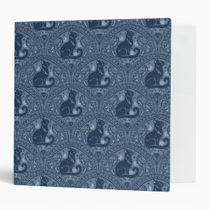 Classeur Chat noir mystique sur fond bleu marine clair