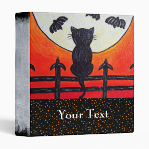 Classeur Chat noir sur la clôture regarder les chauves-sour