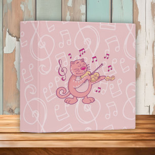 Classeur Chat rose avec violon