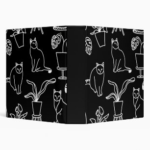 Classeur Chats blancs en noir