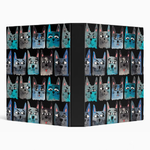 Classeur Chats bleus
