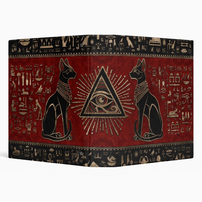 Classeur Chats égyptiens et oeil de Horus (Arrière-plan)
