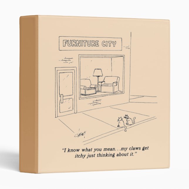 Classeur Chats griffant des meubles (Devant/Côté)