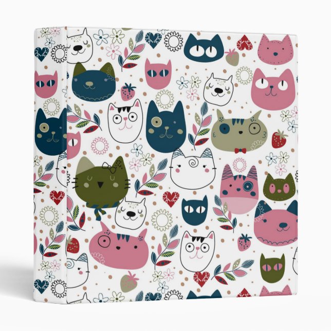 Classeur Chats mignons (Devant/Côté)