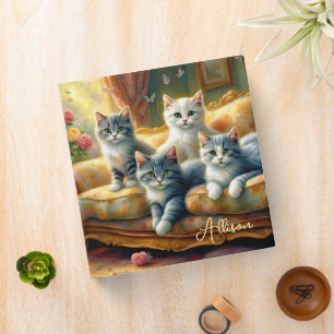 Classeur Chats sur le canapé - scène mignonne en vintage lo