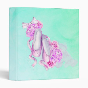Classeur Chaussure de ballet rose avec des pivoines et un a
