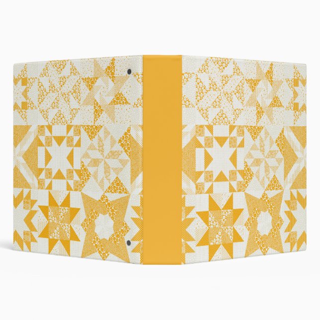 Classeur Cheater Traditionnel Patchwork Stars Quilt Blanc (Arrière-plan)