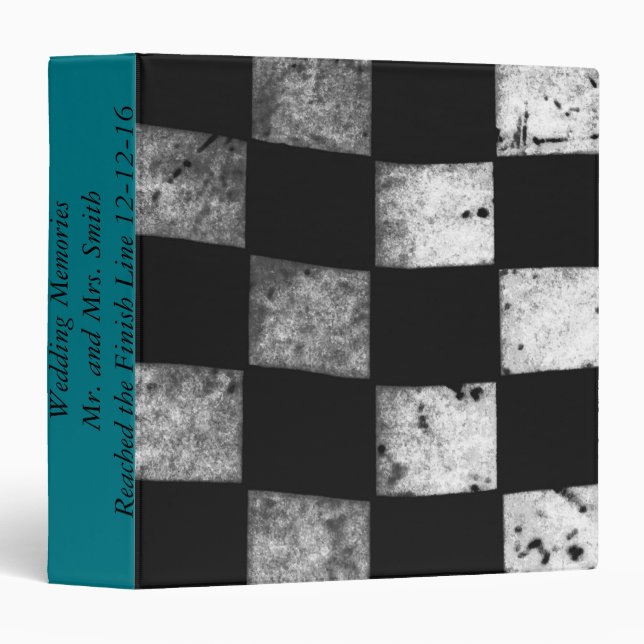 Classeur Checkered de souvenirs de mariage de (Devant/Côté)