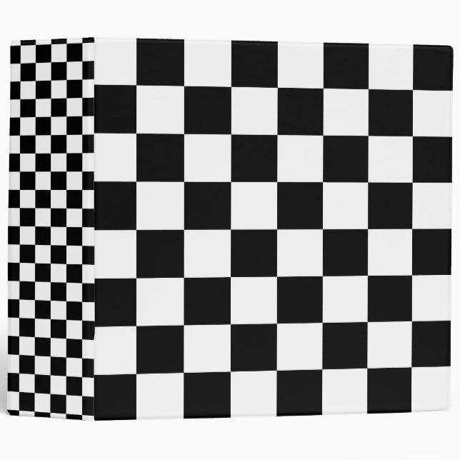 Classeur Checkered noir (Devant/Côté)