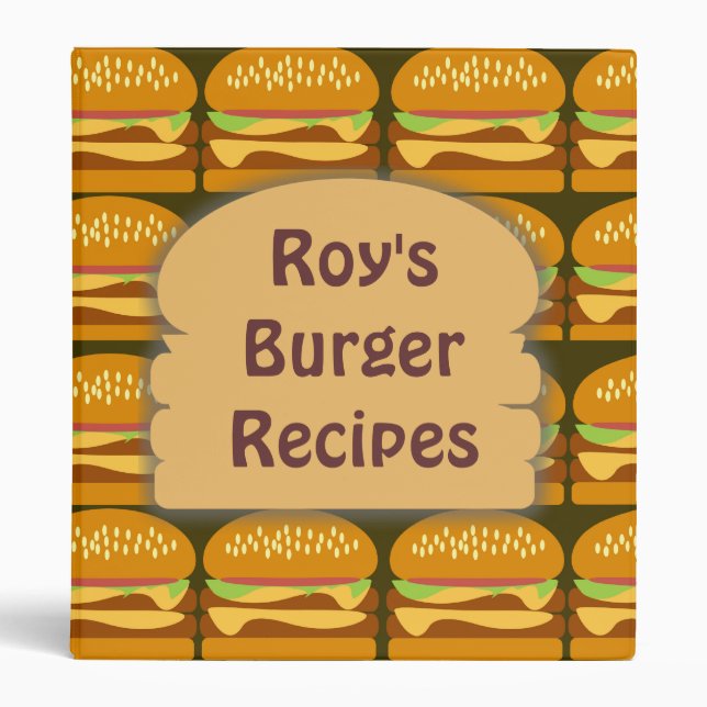 Classeur Cheeseburger personnalisé Cartoon Motif Art amusan (Devant)