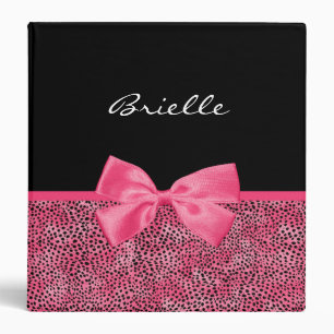 Classeur Cheetah rose Girl Imprimer avec un mignon cabot et