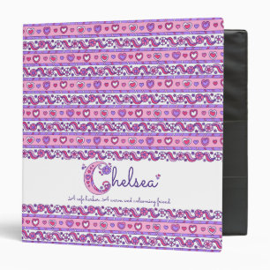 Classeur Chelsea lettre C coeur fleurs nom signifiant