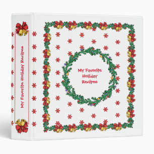 Classeur Chemises de Noël et recettes du livre de cuisine 