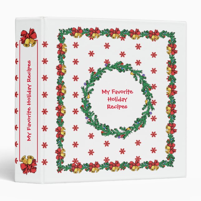 Classeur Chemises de Noël et recettes du livre de cuisine G (Devant/Côté)