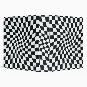 Classeur Chèques en noir noir rétro en damier dépoli