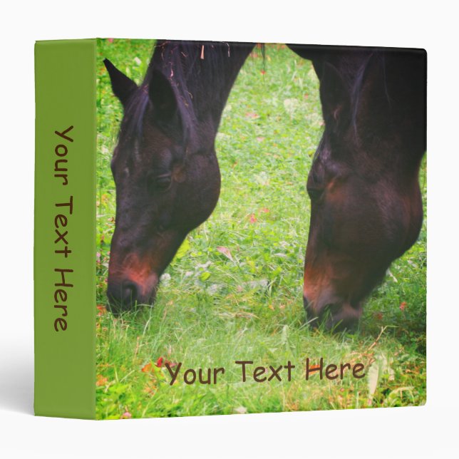 Classeur Cheval Amis Pâturage Animal Personnalisé (Devant/Côté)