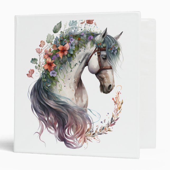 Classeur Cheval aquarelle (Devant/Intérieur)