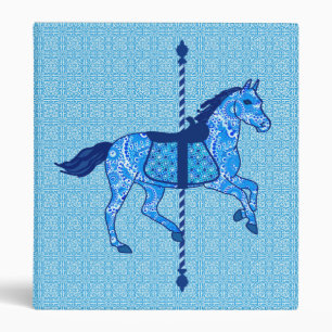 Classeur Cheval de carrousel - Cobalt et Sky Blue