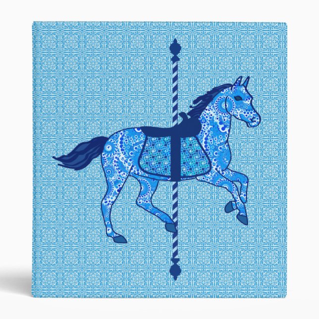 Classeur Cheval de carrousel - Cobalt et Sky Blue (Devant)