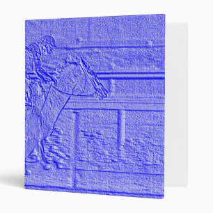 Classeur Cheval de course bleu en pastel de pur sang de