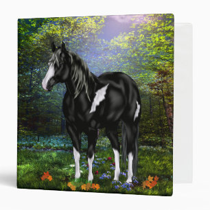 Classeur Cheval de peinture à ciel ouvert noir et blanc