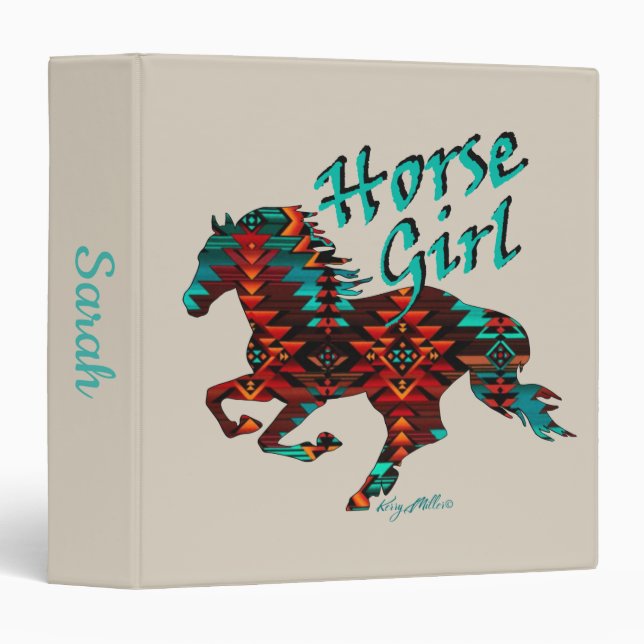Classeur Cheval Girl, Cheval du Sud-Ouest (Devant/Côté)