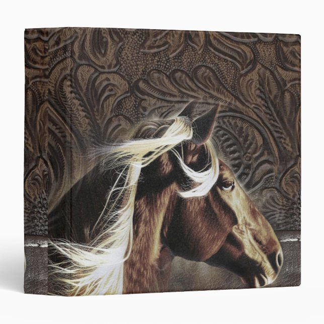 Classeur cheval rustique cowboy mariage campagnard occident (Devant/Côté)