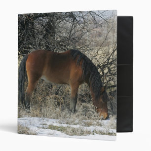 Classeur Cheval sauvage de mustang dans la neige 1