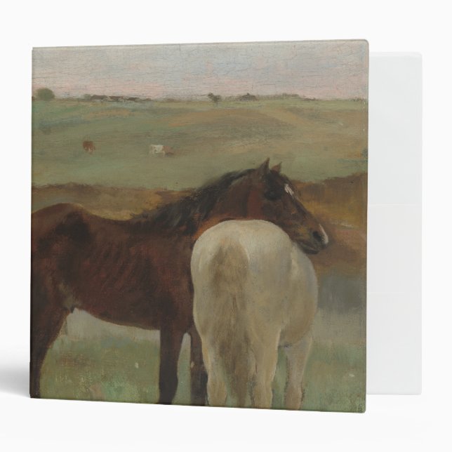 Classeur Chevaux dans une prairie, Peinture à l'huile, Edga (Devant/intérieur)