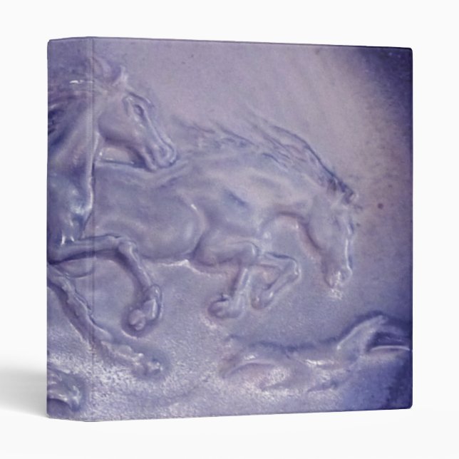 Classeur - Chevaux de course en bleu (Devant/Côté)