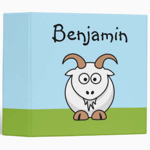Classeur Chèvre Saanen mignonne dessin animé pour enfants