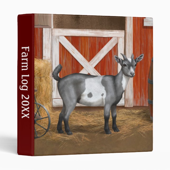 Classeur Chèvre tachetée gris mou (Devant/Côté)