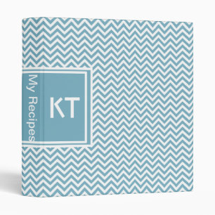 Classeur Chevron bleu avec Monogramme