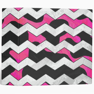 Classeur Chevron Cow Hot rose et noir