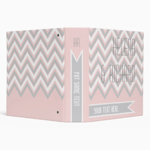 Classeur chevron gris moderne, wedding planner rose