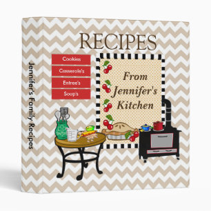 Classeur Chevron Motif Pays Recette livre de recettes