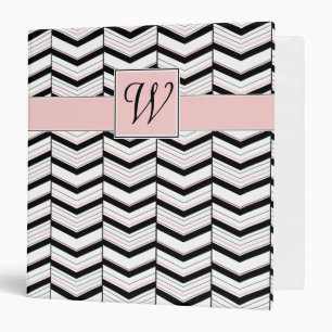 Classeur Chevron noir blanc et blanc