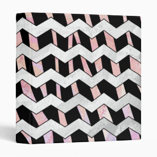 Classeur Chevron noir et rose Zebra