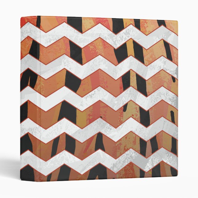 Classeur Chevron Tiger chaud orange et noir (Devant/Côté)