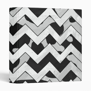 Classeur Chevron Vache Noir et Blanc