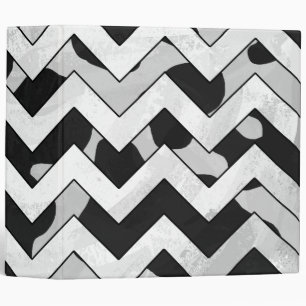 Classeur Chevron Vache Noir et Blanc