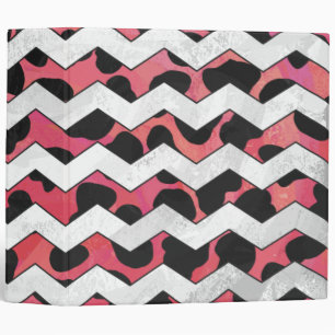 Classeur Chevron Vache rose et noir