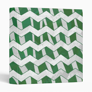 Classeur Chevron Zebra Green et White Print