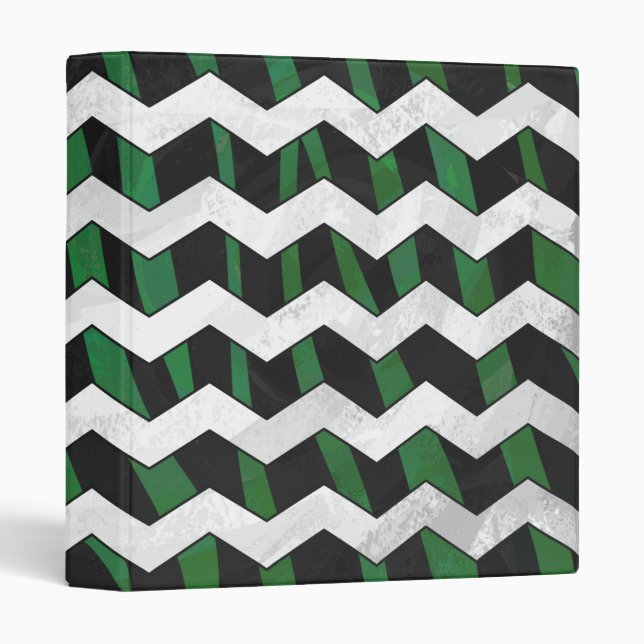 Classeur Chevron Zebra noir et vert (Devant/Côté)