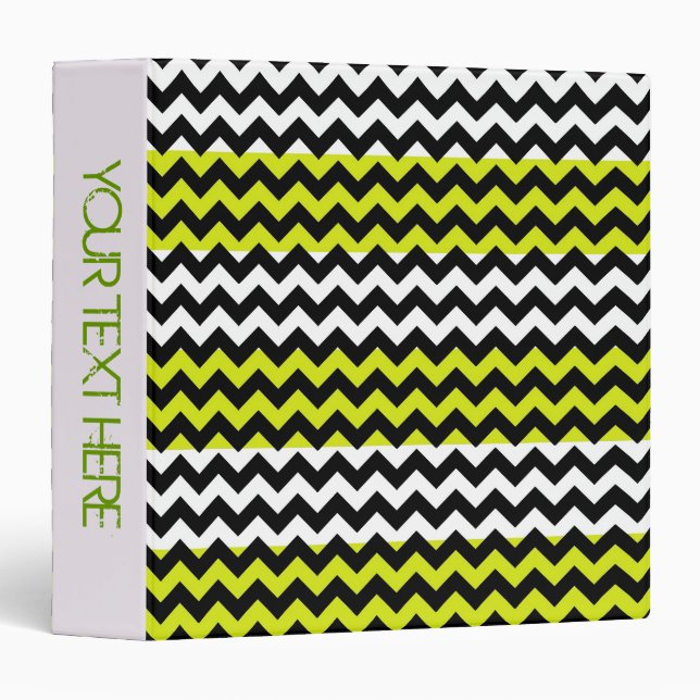 Classeur Chevron Zigzag Custom Monogramme 7 (Devant/Côté)