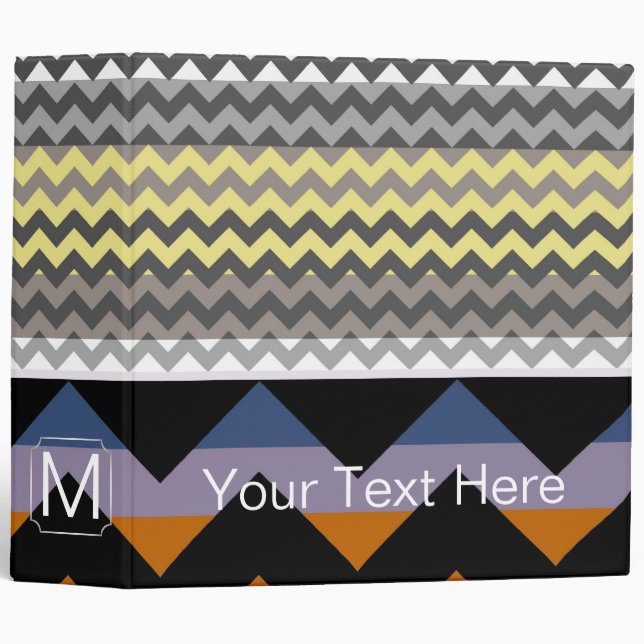 Classeur Chevron Zigzag Moderne (Devant/Côté)
