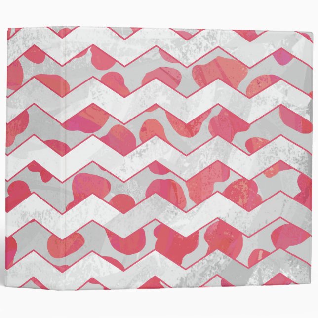 Classeur ChevronDalmatien Rose et Blanc (Devant/Côté)